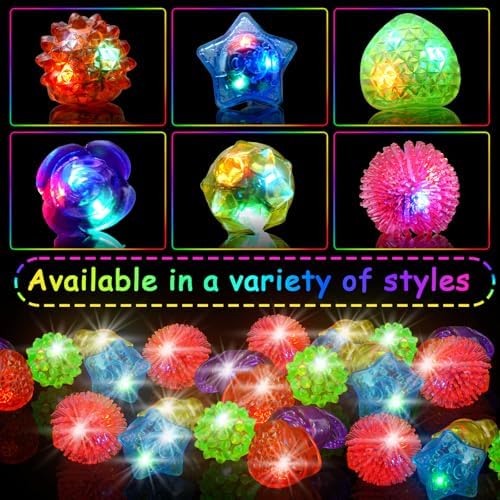 200 Pack LED Light Up Rings for Party Favors