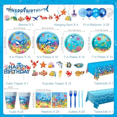 Under the Sea Party Decorations Set for 20 Guests