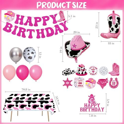 ITHKIRHO Cowgirl Party Decorations 41 Pcs