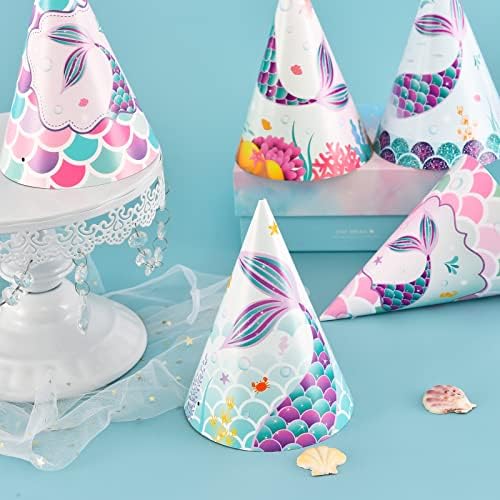 WERNNSAI 12 Pcs Birthday Party Hats Cone Headbands