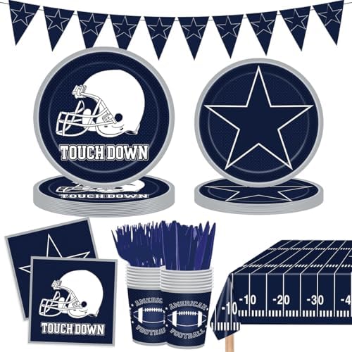 122PCS Football Party Tableware Set for 20 Guests