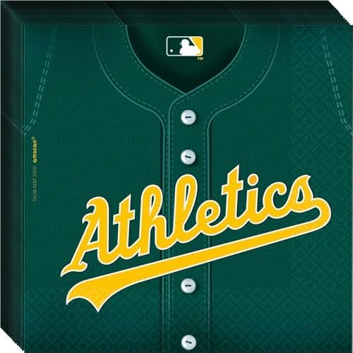 MLB Oakland Athletics Green Luncheon Napkins 65x65 Pack of 36