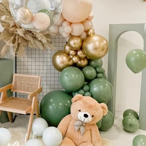 Green White Gold Balloon Arch Kit for Weddings and Events