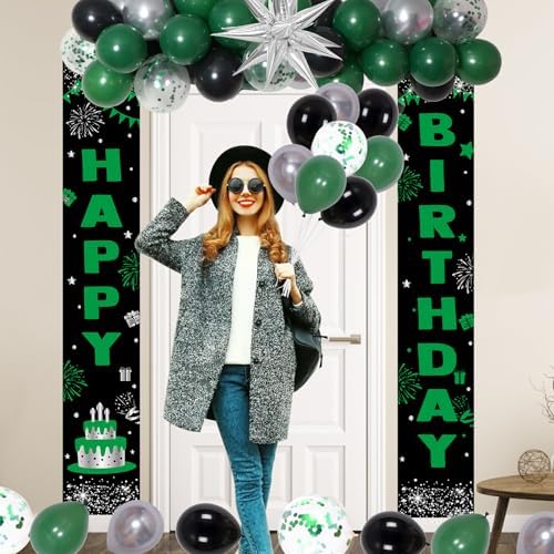 Green Birthday Decorations for Men Boys