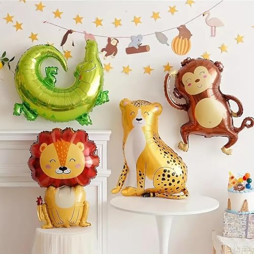 7pcs Jungle Safari Animal Balloons for Birthday Party Decor