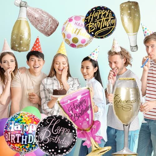 Glamorous Happy Birthday Foil Balloons Set