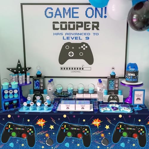 4 Pack Video Game Tablecloths for Birthday Parties