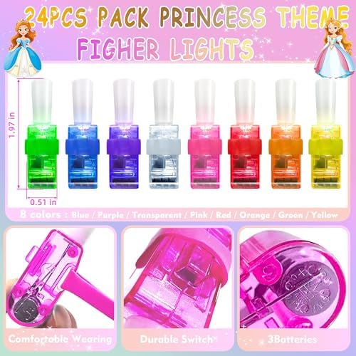 24PCS Princess Party Favors LED Finger Lights