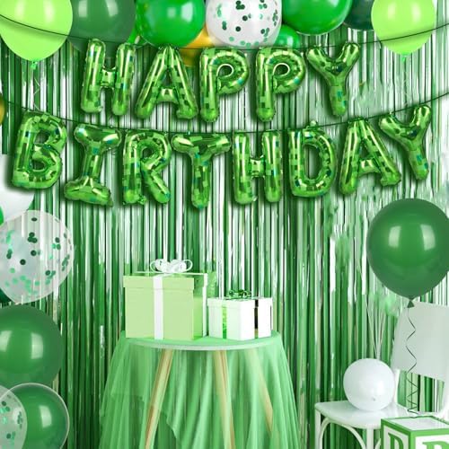 Pixel Themed Birthday Banner with Balloons and Cake Border