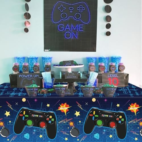4 Pack Video Game Tablecloths for Birthday Parties