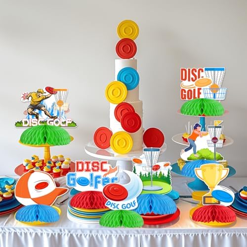 Disc Golf Party Decorations 8pcs Honeycomb Centerpieces
