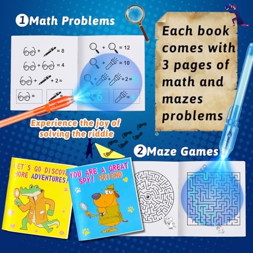16PCS Invisible Ink Pen with UV Light and Notebook for Kids