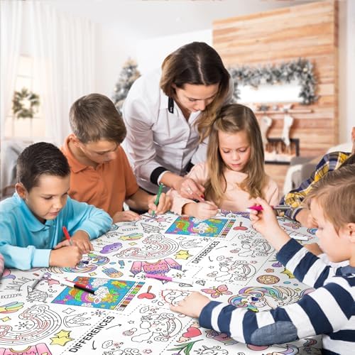 Gatherfun Magical Unicorn Tablecloth for Birthday Parties