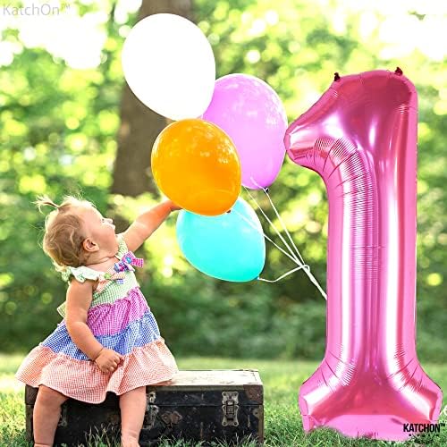 Hot Pink 1 Balloon for First Birthday - 40 Inch Pack of 2