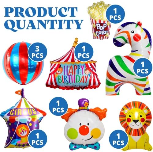 BOGAZNET 9PCS Carnival Foil Balloons Party Decorations