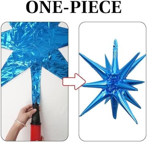 Blue Star Balloons 12 Pack for Birthday Party Decor