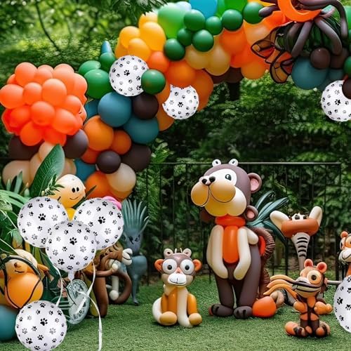 12 Pcs 18 Inch Dog Paw Print Foil Balloons