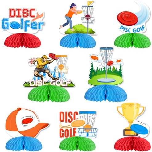 Disc Golf Party Decorations 8pcs Honeycomb Centerpieces