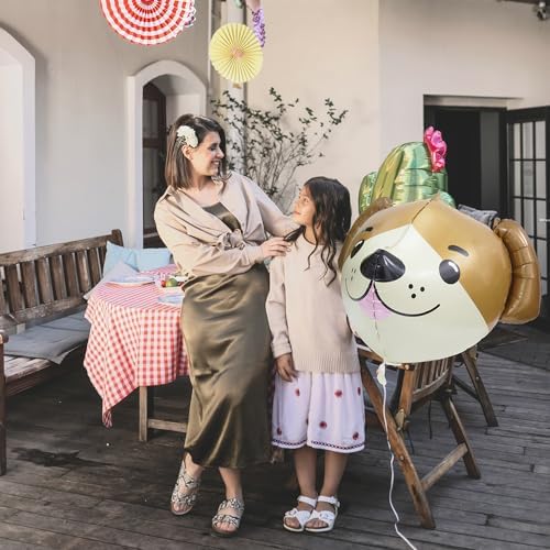 4D Dog Head Balloons 4 Pack for Pet Parties