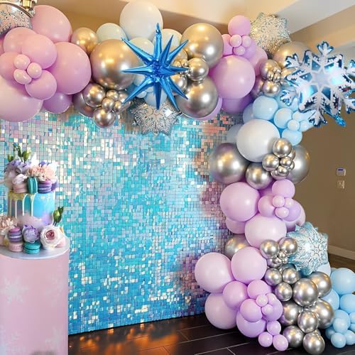 133 Pcs Ice Snow Themed Balloon Arch Kit