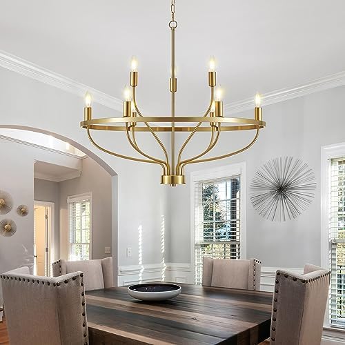 Widluth 30 Modern Gold 9-Lights Chandelier Fixture