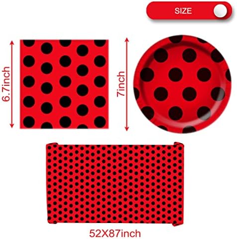 Ladybug Party Tableware Set 20 Plates 20 Napkins Tablecloth