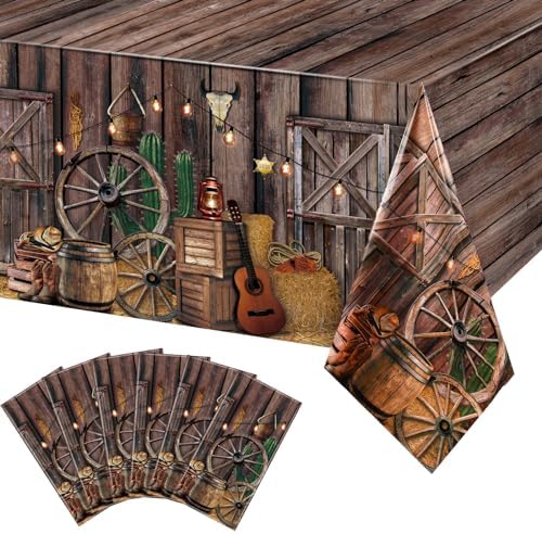 Tiamon 6 Pcs Western Cowboy Table Cover