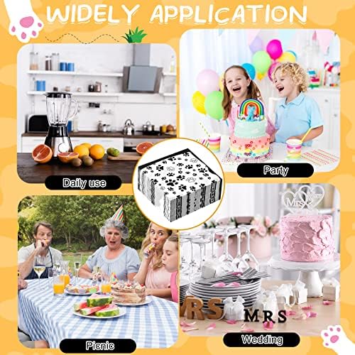 CHENGU 100 Piece Paw Print Napkins 2 Layers