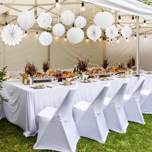 30 Pcs White Wedding Decorations with LED Lights