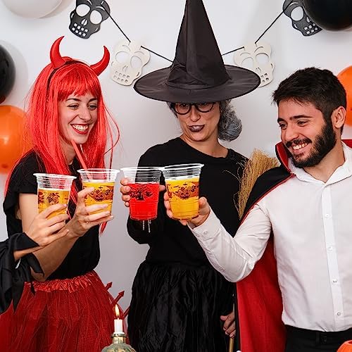 Eaasty 100 Pack Halloween Clear Drinking Cups