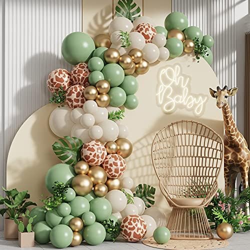 Jungle Safari Balloon Arch Kit 135pcs for Baby Shower and Birthday Party