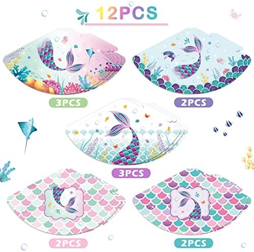 WERNNSAI 12 Pcs Birthday Party Hats Cone Headbands