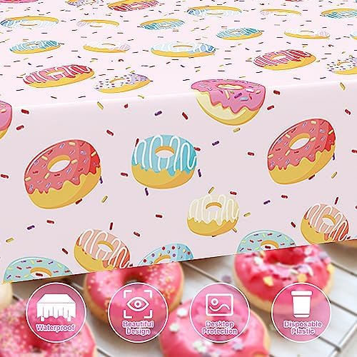 3 Pcs Donut Tablecloth 51x86 Inch Party Decor