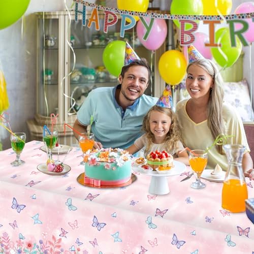 4 Pack Butterfly Tablecloths for Kids Birthday Celebrations