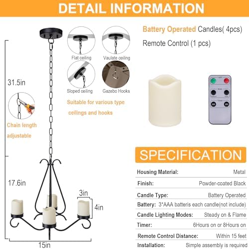 Battery Operated Chandelier for Outdoor Decor