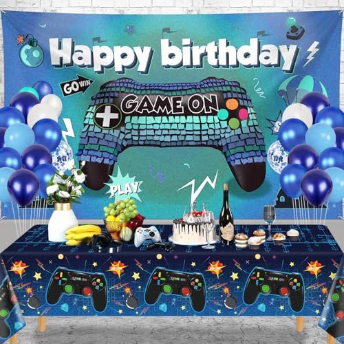 4 Pack Video Game Tablecloths for Birthday Parties