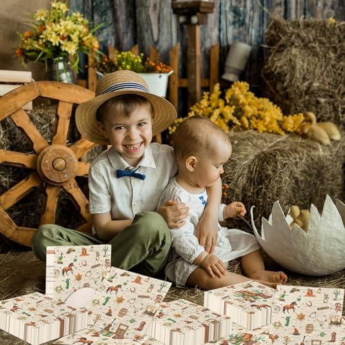 40 Pcs Western Cowboy Paper Napkins for Birthday Parties