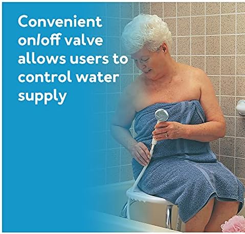 Carex Handheld Shower Head with 84 Hose and Pause Function - White