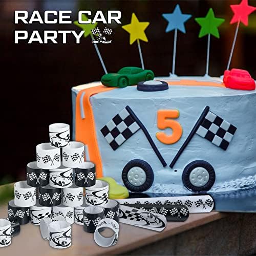 Lewtemi 48 Pcs Race Car Party Favors Slap Bracelets