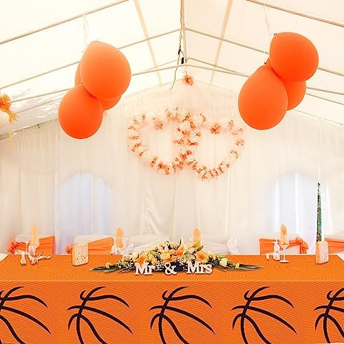 Mixweer 2 Pcs Basketball Plastic Tablecloth 54x108 Inch