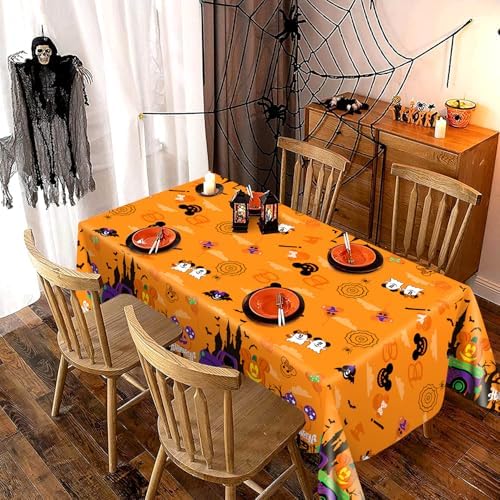 3Pcs Halloween Tablecloths with Mouse and Pumpkin Designs