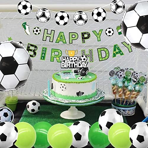 Soccer Birthday Banner Balloons Set