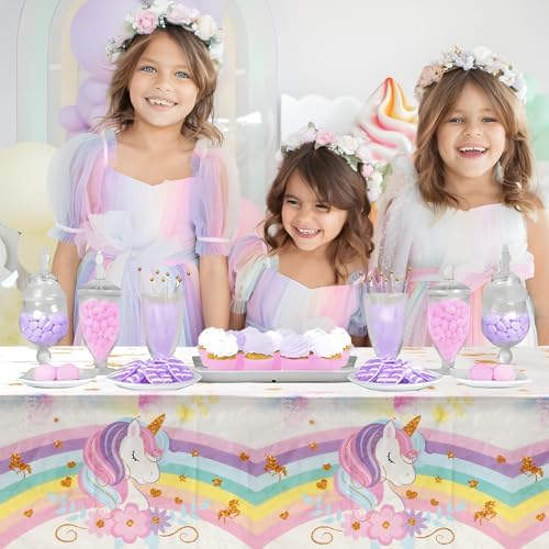 3PCS Unicorns Tablecloths Birthday Party Decor