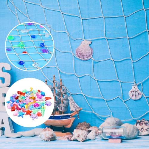 8 Pcs Fish Net and Tablecloth Set for Ocean Themed Parties
