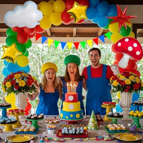 Super Bros Party Decorations Balloon Arch Kit