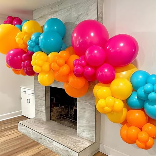 Rainbow Balloons Kit with Birthday Banner Set