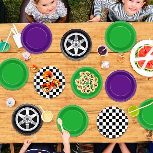 60Pcs Monster Truck Party Plates for Kids