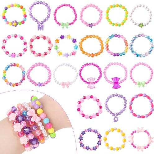 SpringFlower 24 Pcs Kids Bracelets for Girls