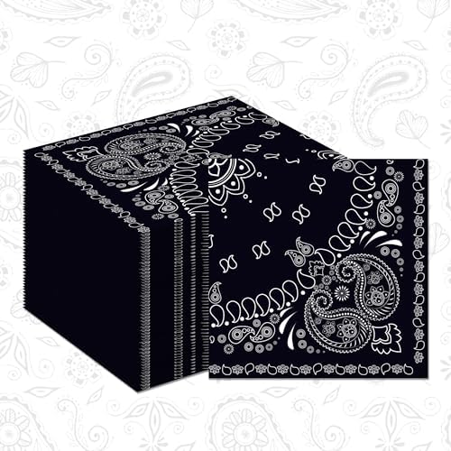 Cholo Black Bandana Napkins 40 Pcs Set