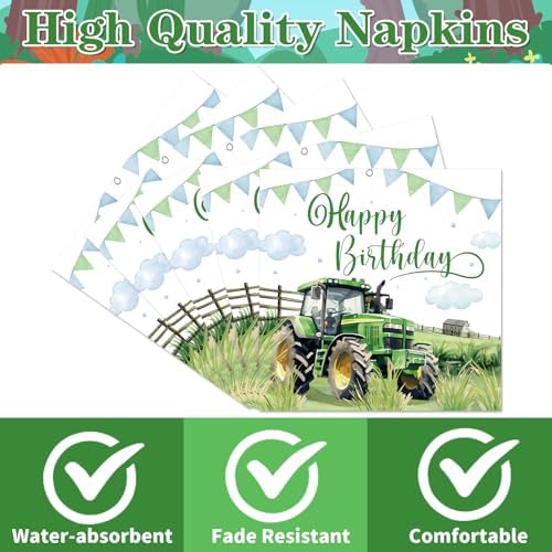 Tractor Themed Birthday Napkins 50PCS Farm Party Decorations